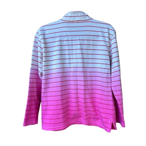 T‎ By Talbots Womens Pink Ombre Striped Pullover Medium Petite - Picture 4 of 6